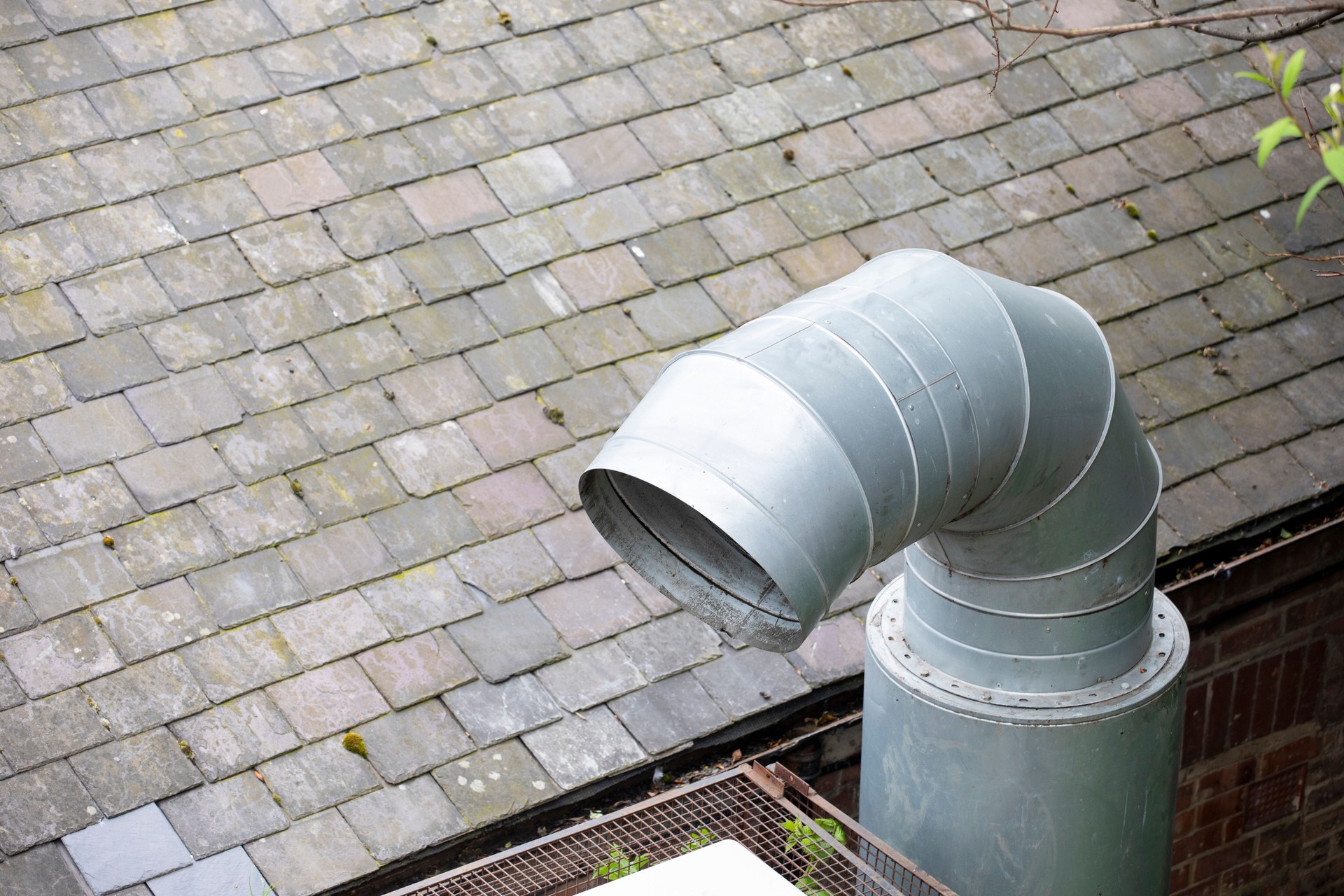 Air vent chimney on a roof